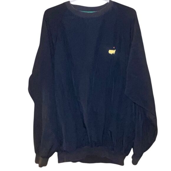 Augusta National Golf Shop Masters Navy Crewneck Nylon Windbreaker Size Large - Picture 2 of 5